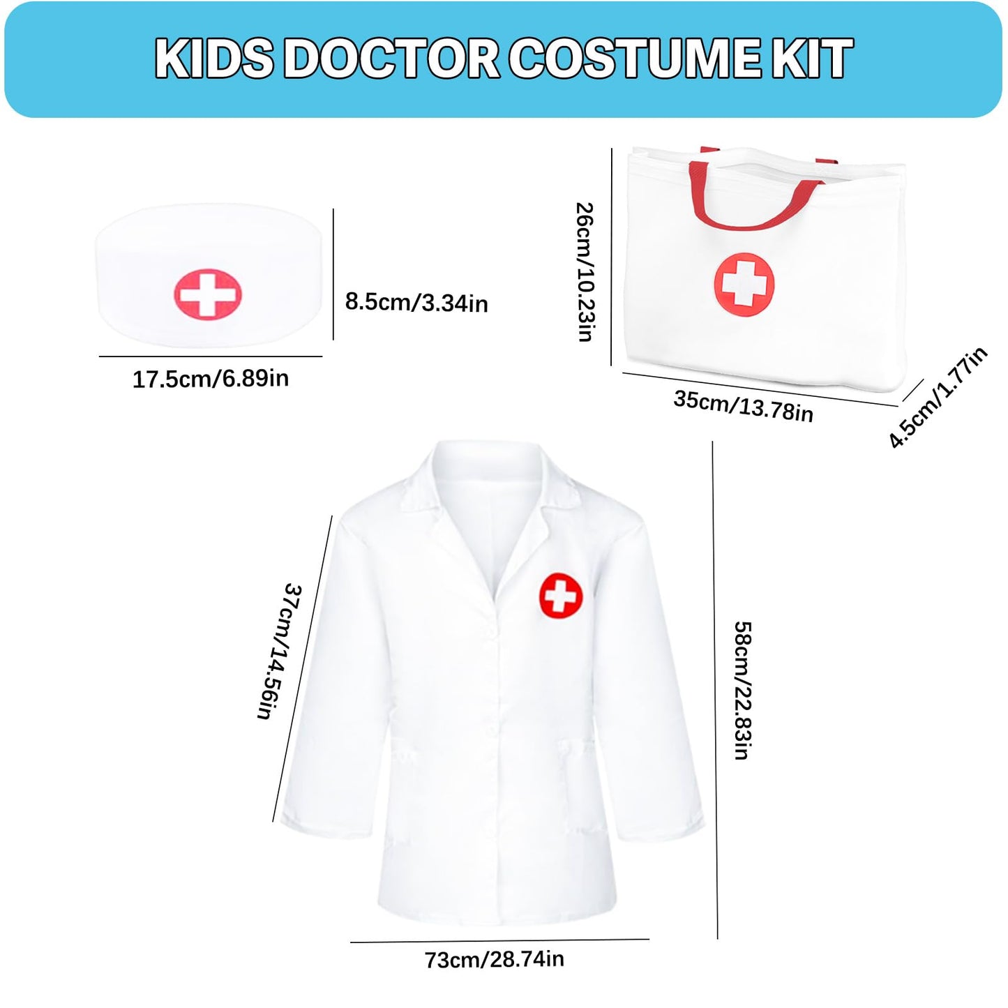 JOYSINTOY Doctor Kit for Toddlers 3-5 | Pretend Play Medical Set with Stethoscope & Vet Tools