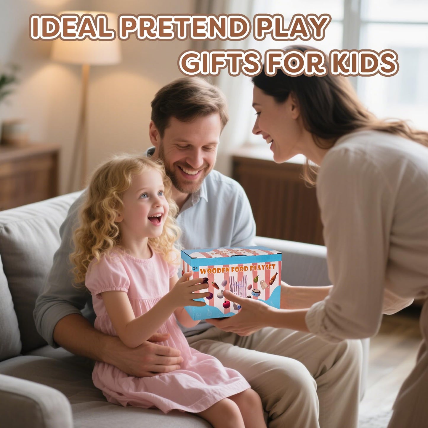 JOYSINTOY Wooden Play Food Toys for Kids – Pretend Kitchen Set for Toddlers 3+