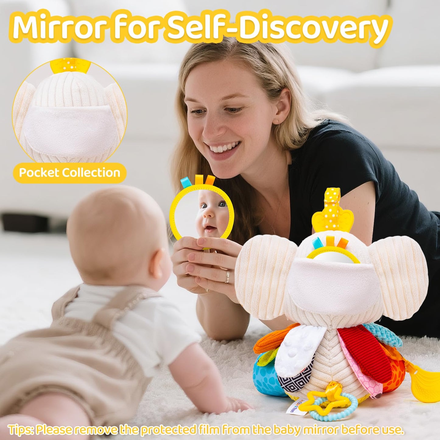 JoySpark Toys Baby Elephant – Musical Plush Toy for 0-12 Months | Tummy Time & Sensory Play