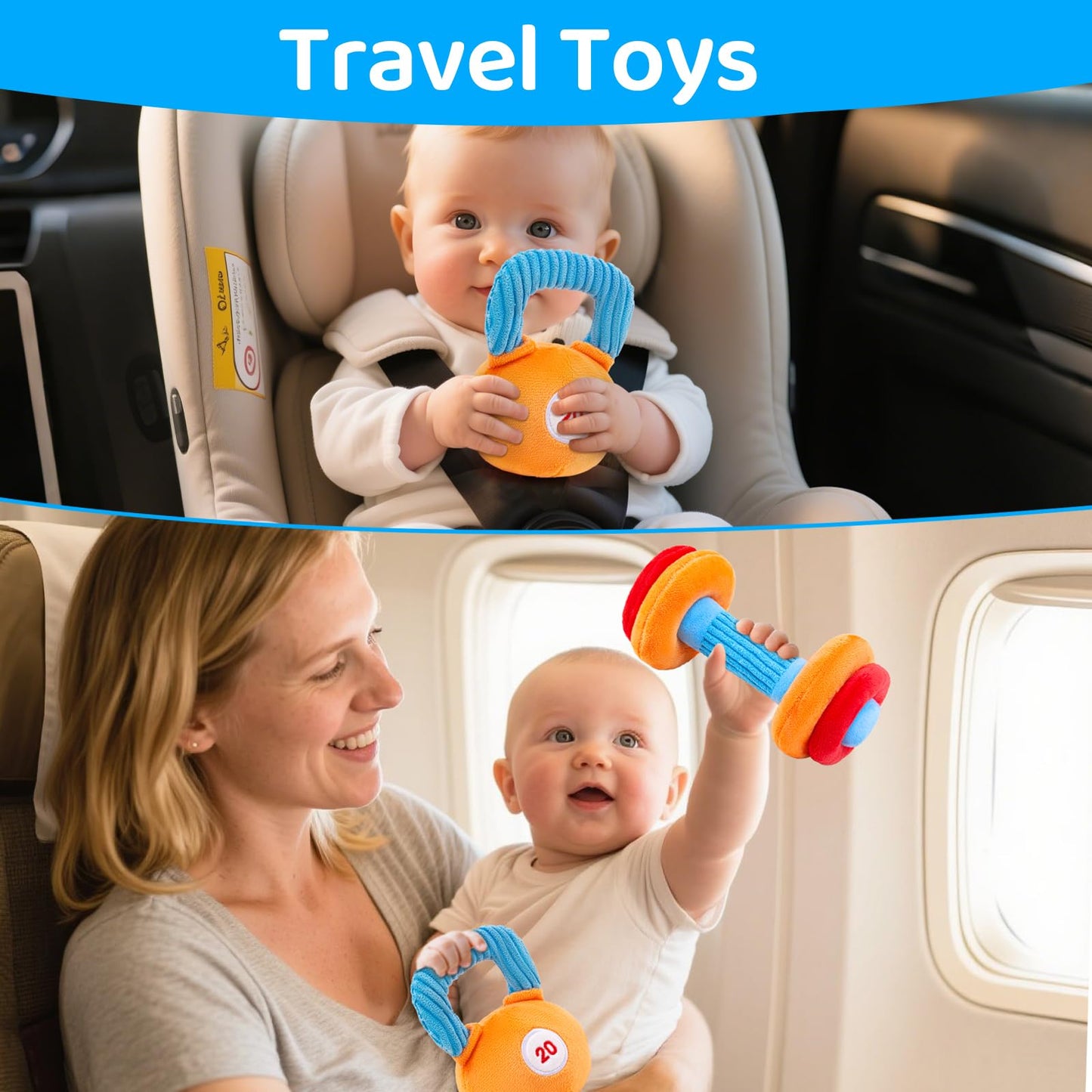JoySpark Toys Baby Gym Sensory Set – 3-12 Months, Mirror, Teether & Rattle Montessori Toys