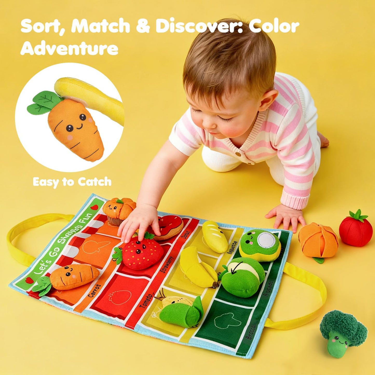 JoySpark Toys: Montessori Baby Toys for 6-12-18 Months – My First Shopping Trip Sensory & Fine Motor Set