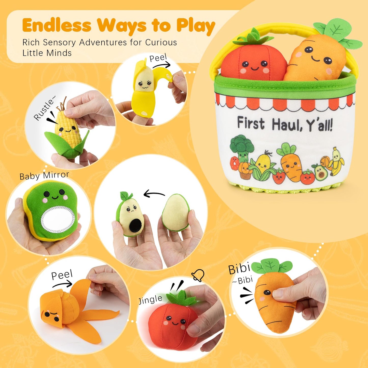 JoySpark Toys: Montessori Baby Toys for 6-12-18 Months – My First Shopping Trip Sensory & Fine Motor Set
