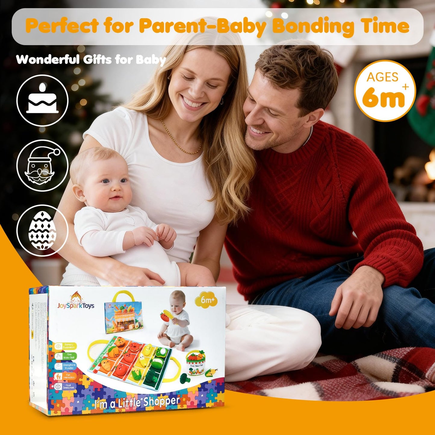 JoySpark Toys: Montessori Baby Toys for 6-12-18 Months – My First Shopping Trip Sensory & Fine Motor Set