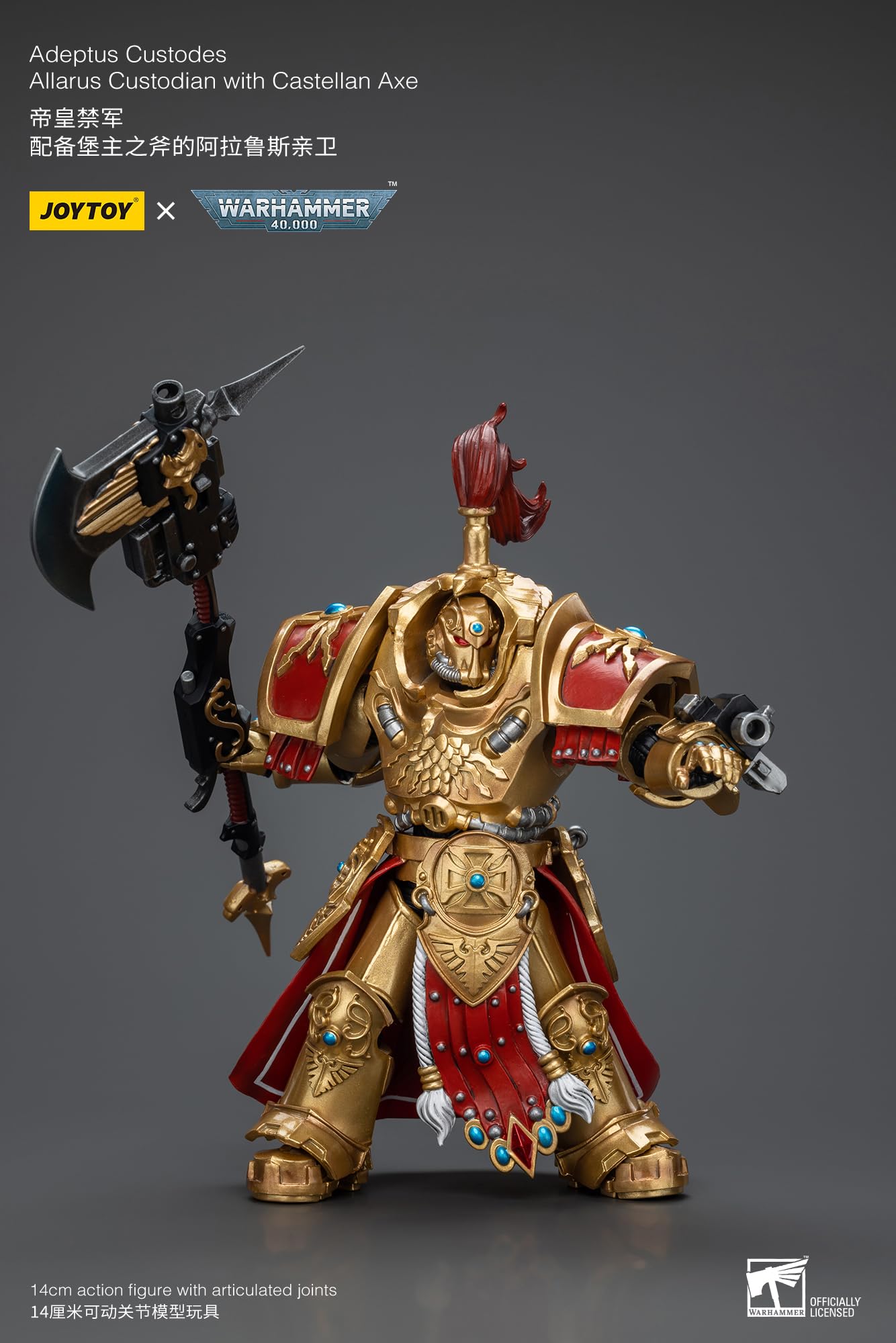 JOYTOY 1/18 Warhammer 40k Adeptus Custodes Allarus Custodian Figure – 5.5 Inch Collectible