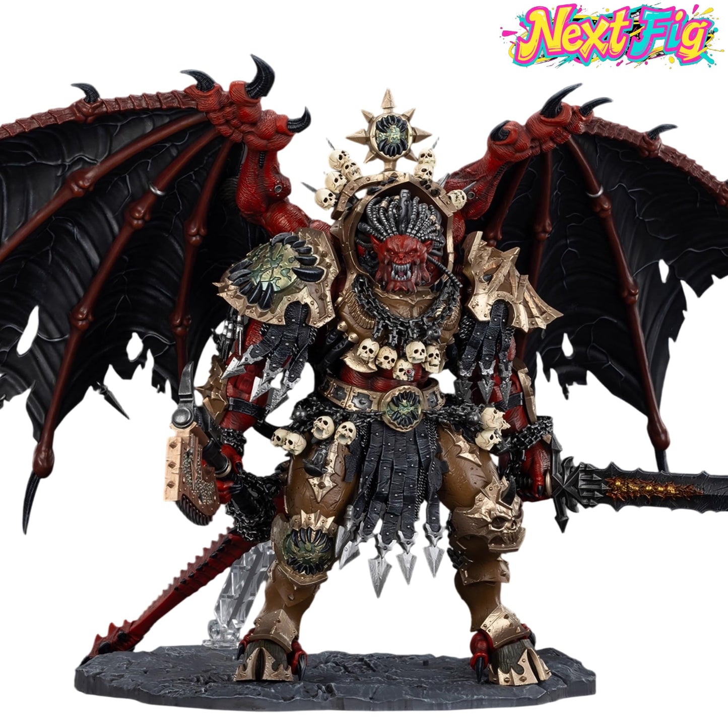 JOYTOY Angron Warhammer 40K 1/18 Action Figure – World Eaters, Daemon Primarch, 15-Inch Collectible