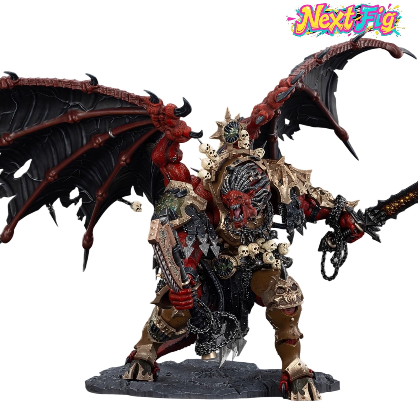 JOYTOY Angron Warhammer 40K 1/18 Action Figure – World Eaters, Daemon Primarch, 15-Inch Collectible