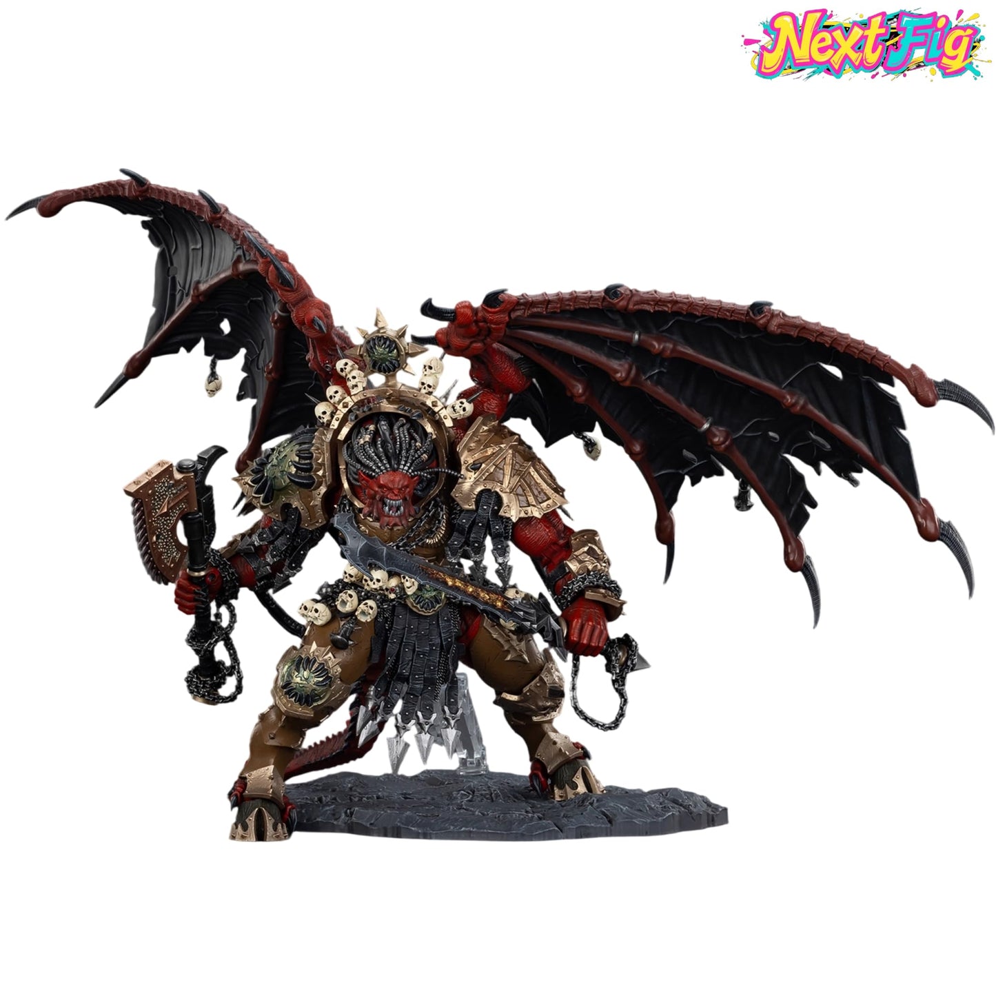JOYTOY Angron Warhammer 40K 1/18 Action Figure – World Eaters, Daemon Primarch, 15-Inch Collectible