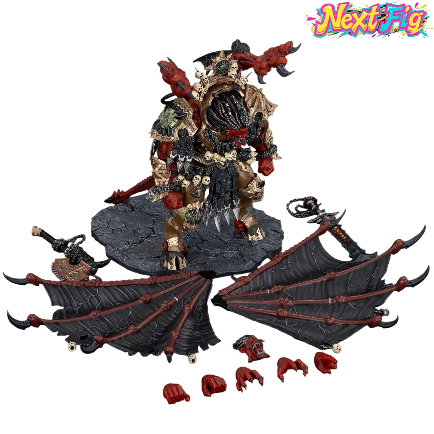 JOYTOY Angron Warhammer 40K 1/18 Action Figure – World Eaters, Daemon Primarch, 15-Inch Collectible