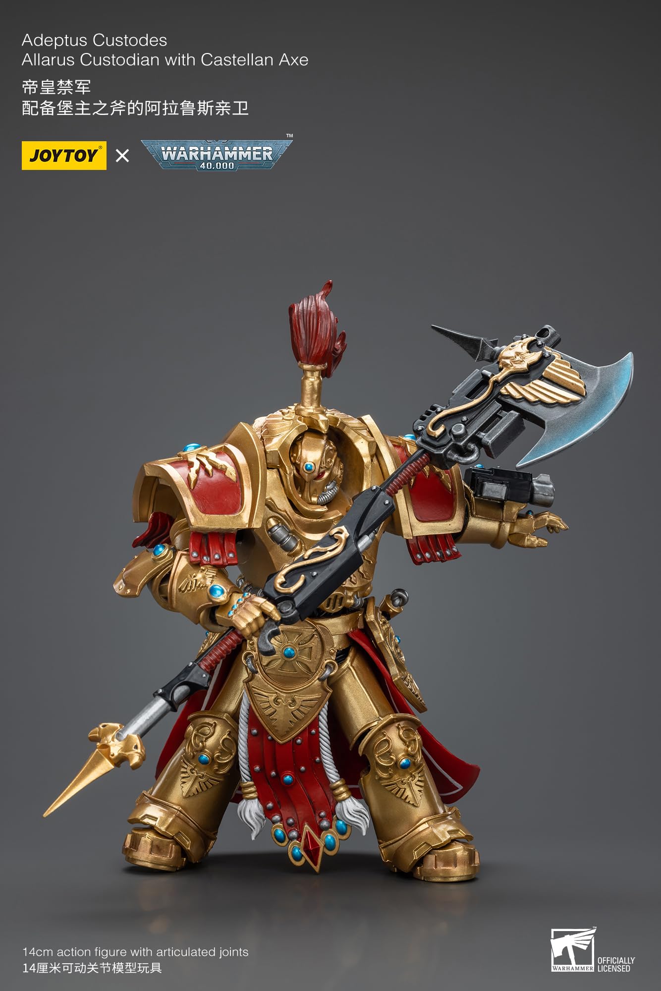JOYTOY 1/18 Warhammer 40k Adeptus Custodes Allarus Custodian Figure – 5.5 Inch Collectible
