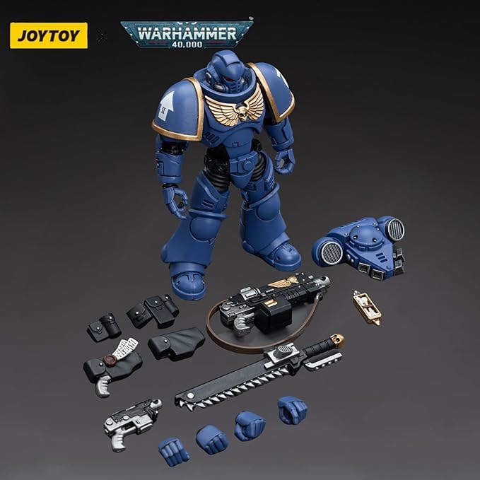 JOYTOY 1/18 Ultramarines Intercessors Action Figure – 4-Inch Warhammer 40,000 Collectible