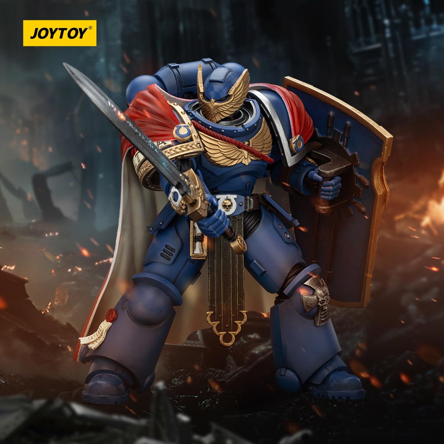 JOYTOY Warhammer 40k Space Marine 2 Ultramarines Victrix Honour Guard 1:18 Figure with Storm Shield