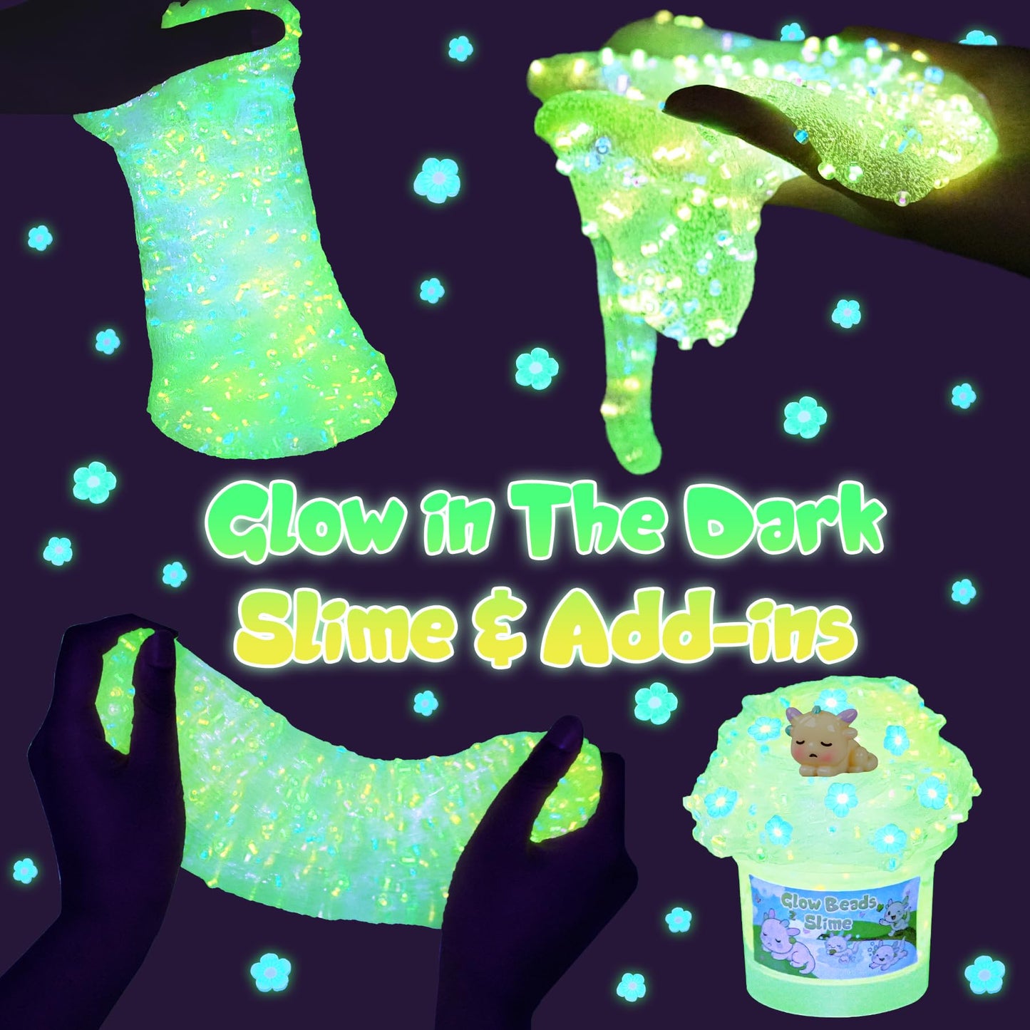 Joytry Axolotl Slime Kit 6×100ml – Glow, Crunchy & Textured Slimes with Axolotl Charms | ASMR Fun & Gift Pack