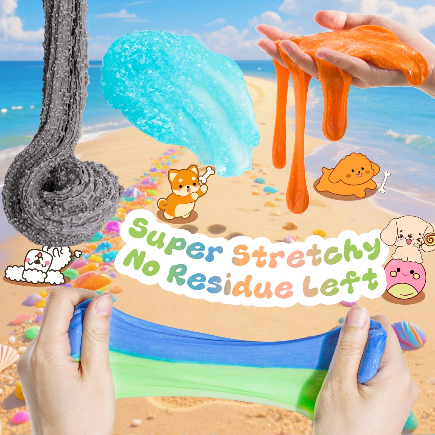 Joytry Puppy Slime Kit 20oz — 6 Textures, Glow in the Dark Slime Pack