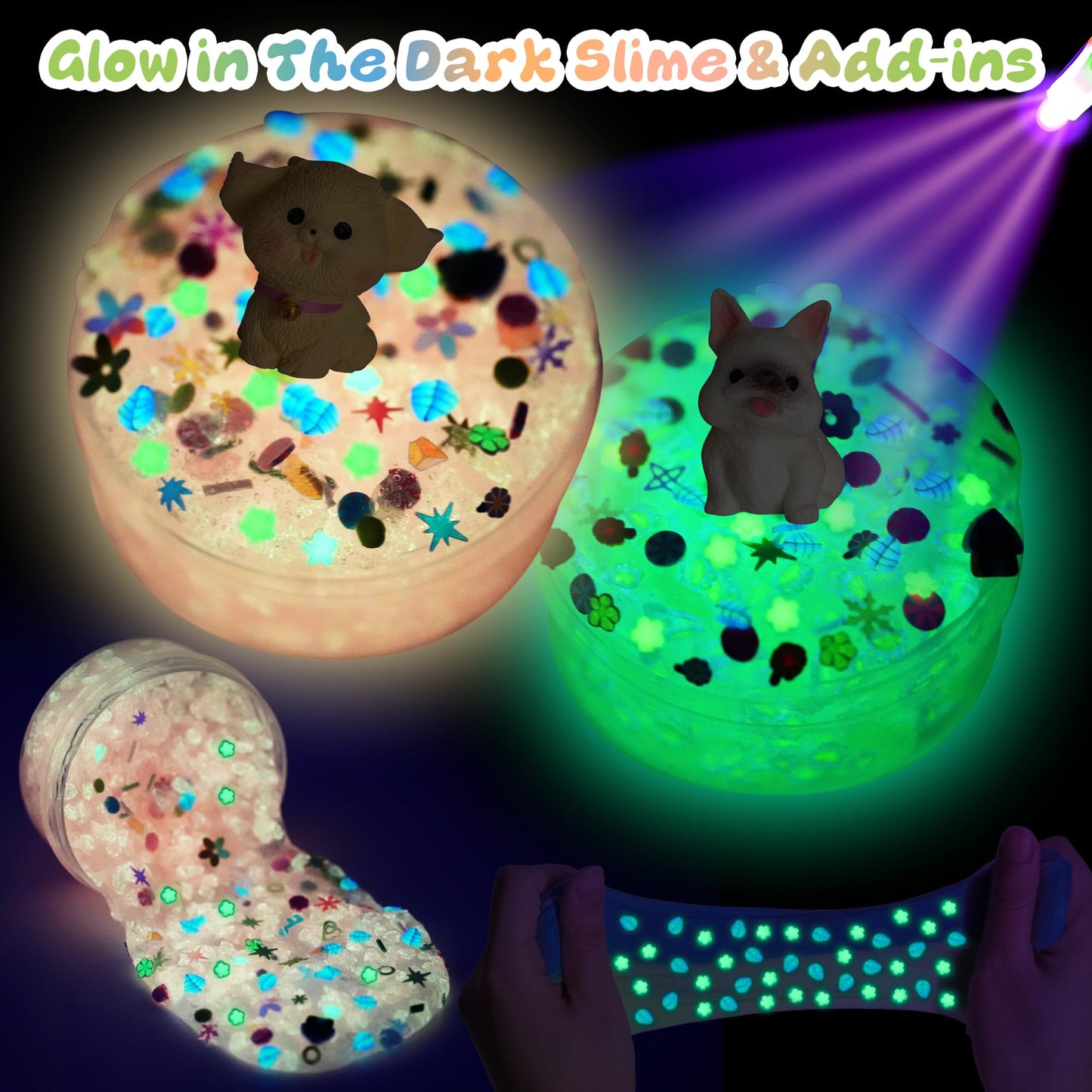 Joytry Puppy Slime Kit 20oz — 6 Textures, Glow in the Dark Slime Pack