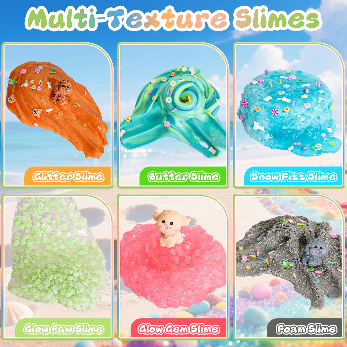 Joytry Puppy Slime Kit 20oz — 6 Textures, Glow in the Dark Slime Pack