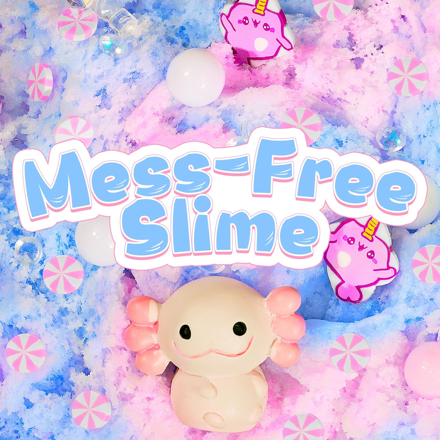 Joytry Axolotl Cloud Slime Kit Two-Pack – 14oz Non-Sticky DIY Slime with Charms & Glitter