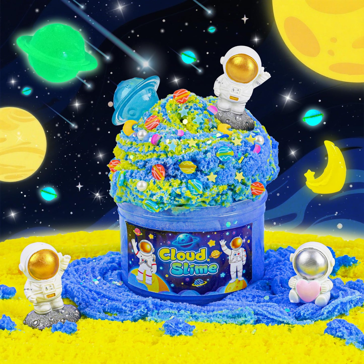 Joytry Galaxy Cloud Slime Kit – Glow-in-the-Dark Space Slime for Kids | Valentines Day Gifts & Classroom Favors