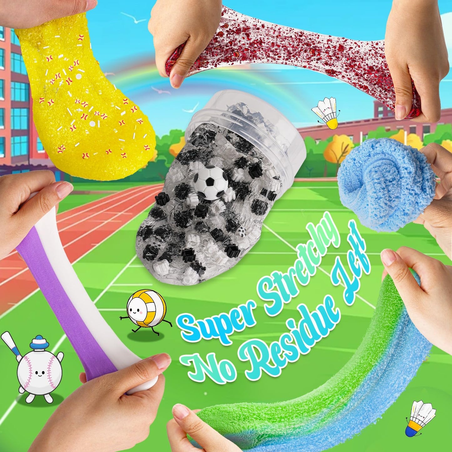 Joytry Sports Slime Kit 20oz (6 Textures) – Cloud, Butter, Snow Fizz & More