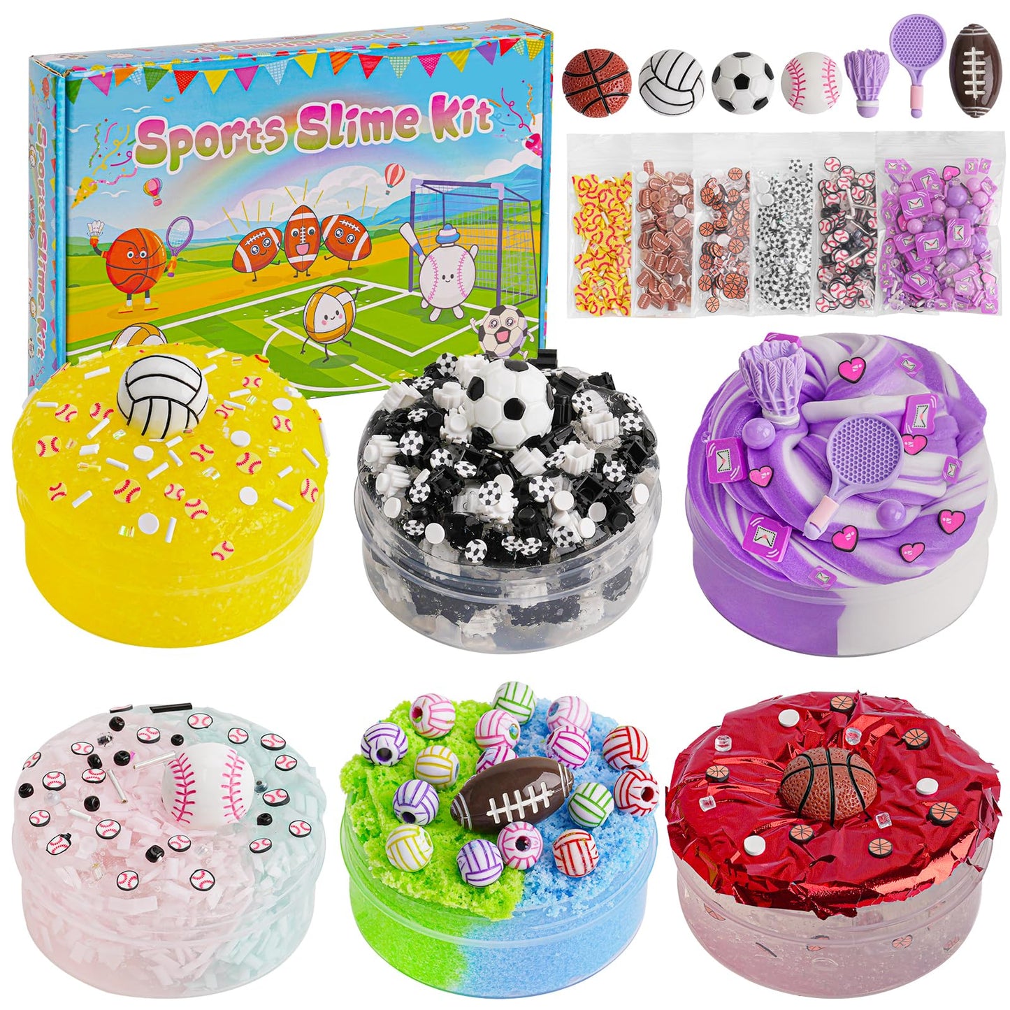 Joytry Sports Slime Kit 20oz (6 Textures) – Cloud, Butter, Snow Fizz & More