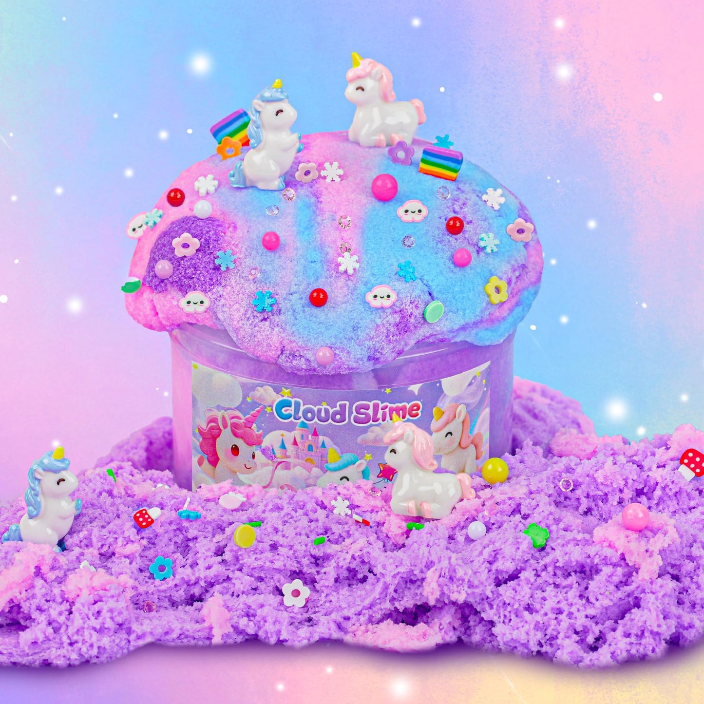 Joytry Unicorn Cloud Slime2 Kit 2 Pack – 14oz Non-Stick Glitter Slime