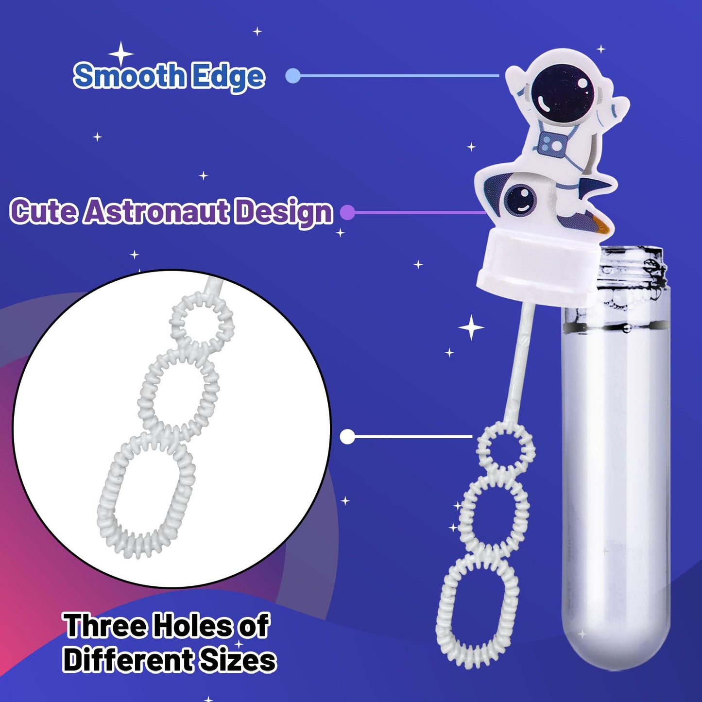 JOYYPOP 24-Pack Mini Space Bubble Wands – Astronaut Party Favors for Kids