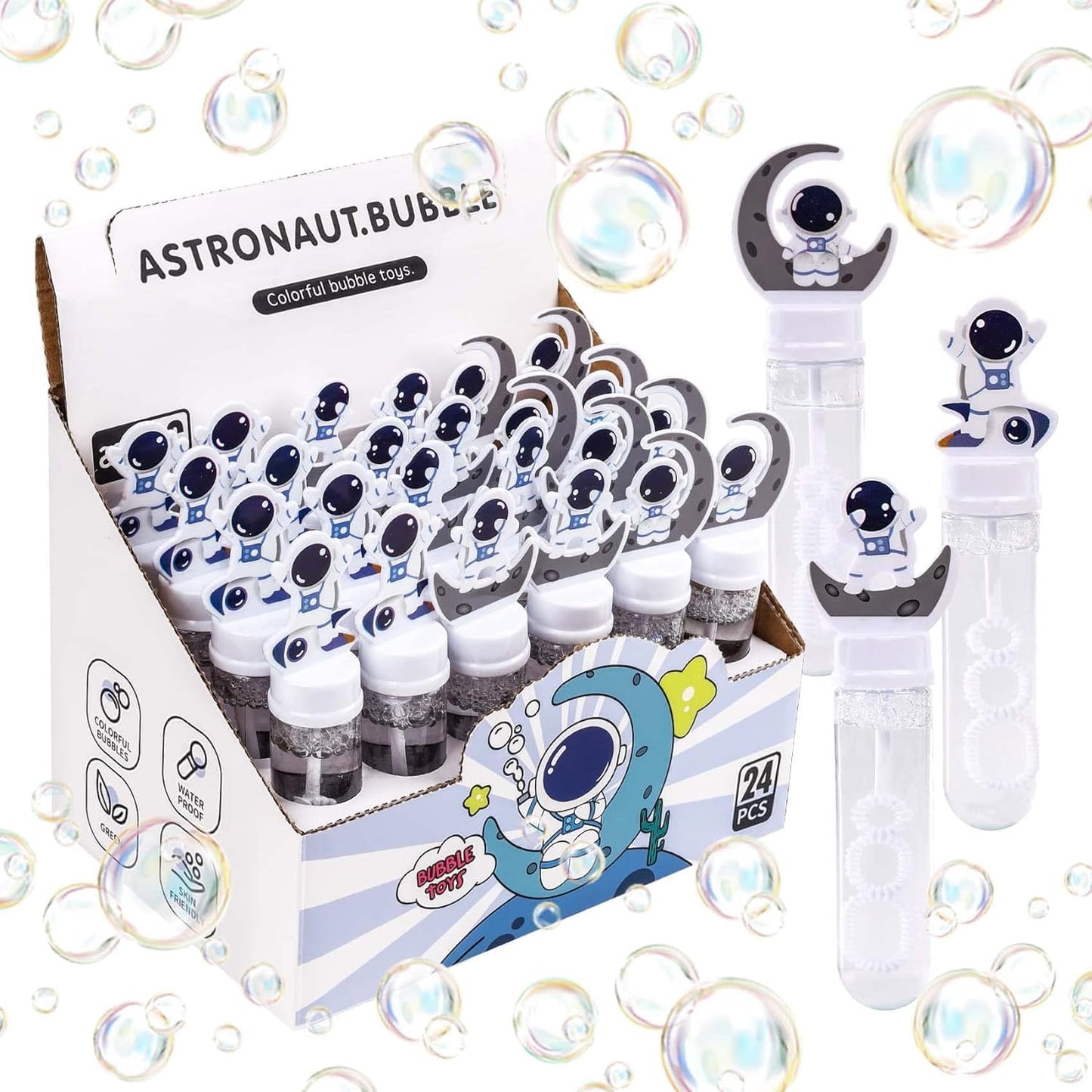 JOYYPOP 24-Pack Mini Space Bubble Wands – Astronaut Party Favors for Kids