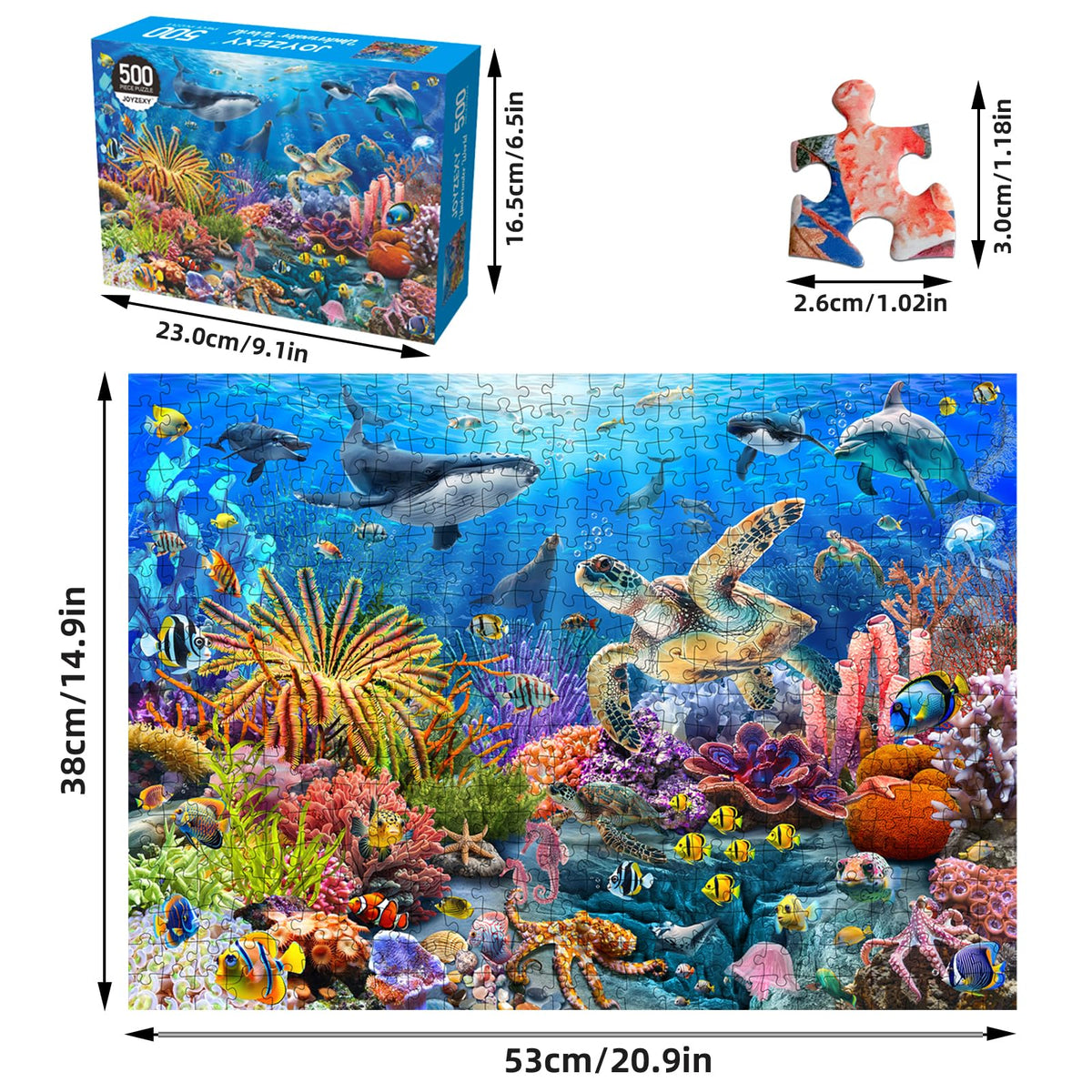 Joyzexy 500-Piece Ocean Puzzle for Adults – Underwater World Jigsaw
