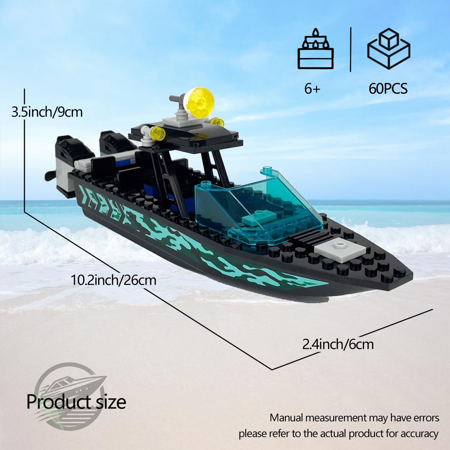JQARCH Speed Boat Building Blocks Sets – City Coast Guard, Police, Fire & Rescue
