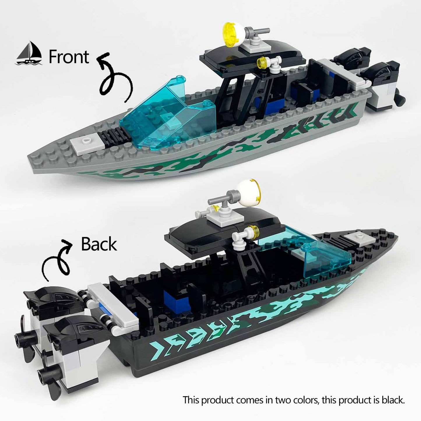 JQARCH Speed Boat Building Blocks Sets – City Coast Guard, Police, Fire & Rescue