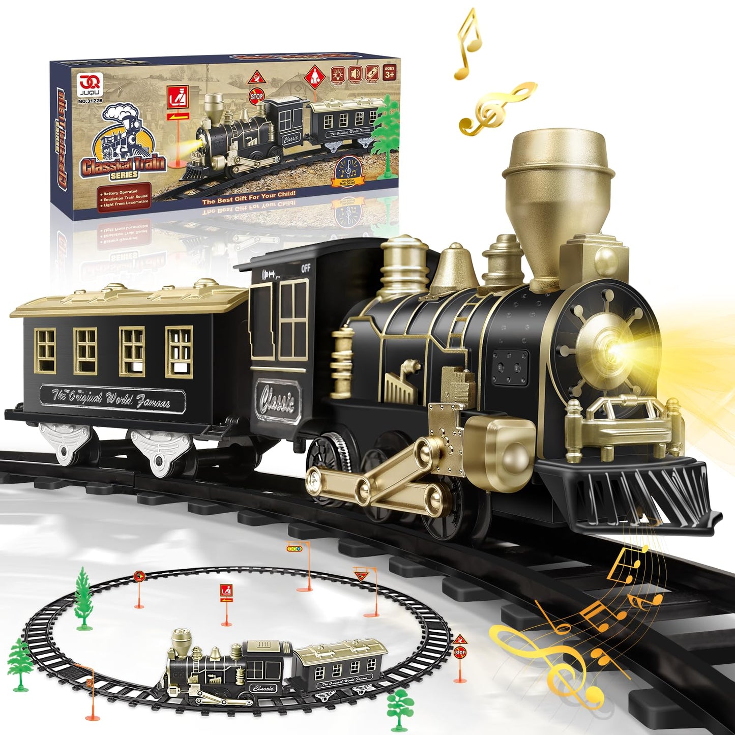 JQ JUQU Electric Train Set for Kids 4-8 – Complete Indoor Rail Play