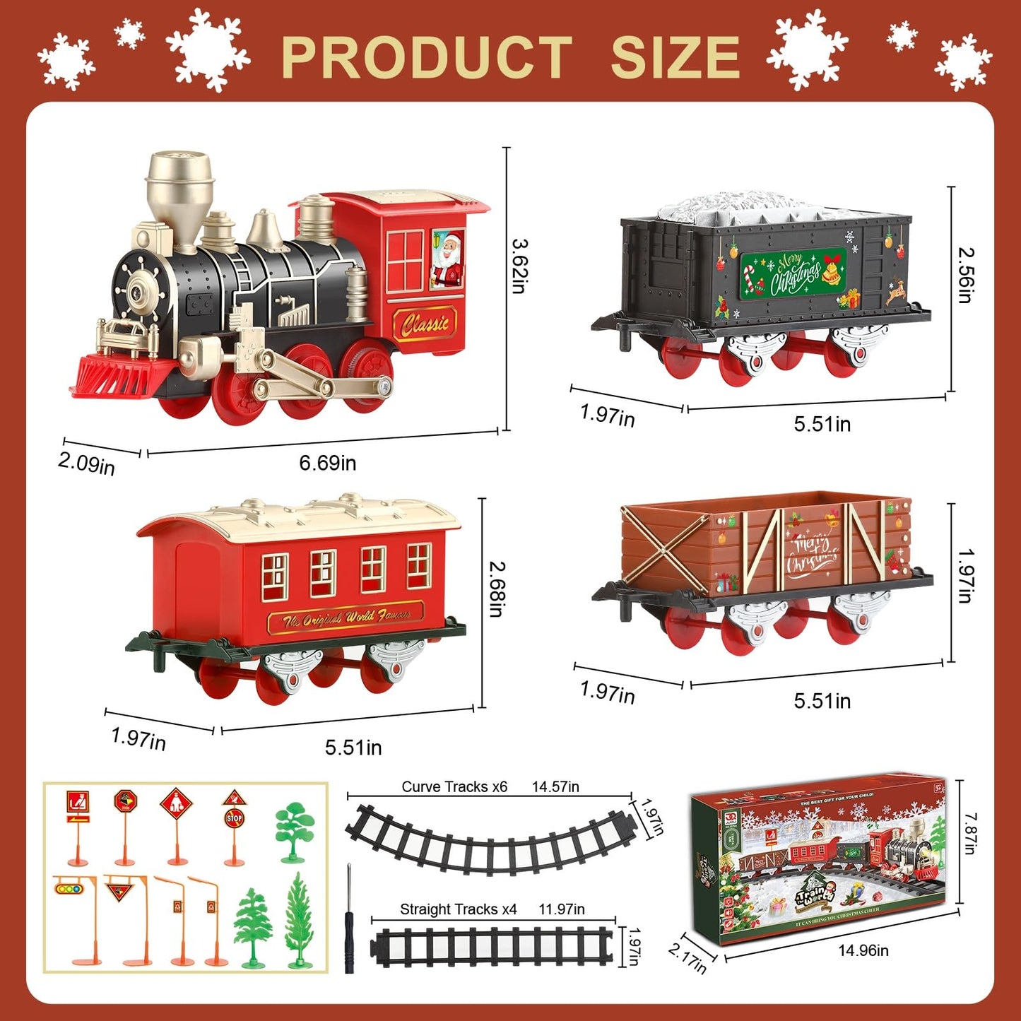JQ JUQU Electric Train Set for Kids 4-8 — 20-Piece Track, Lights & Music