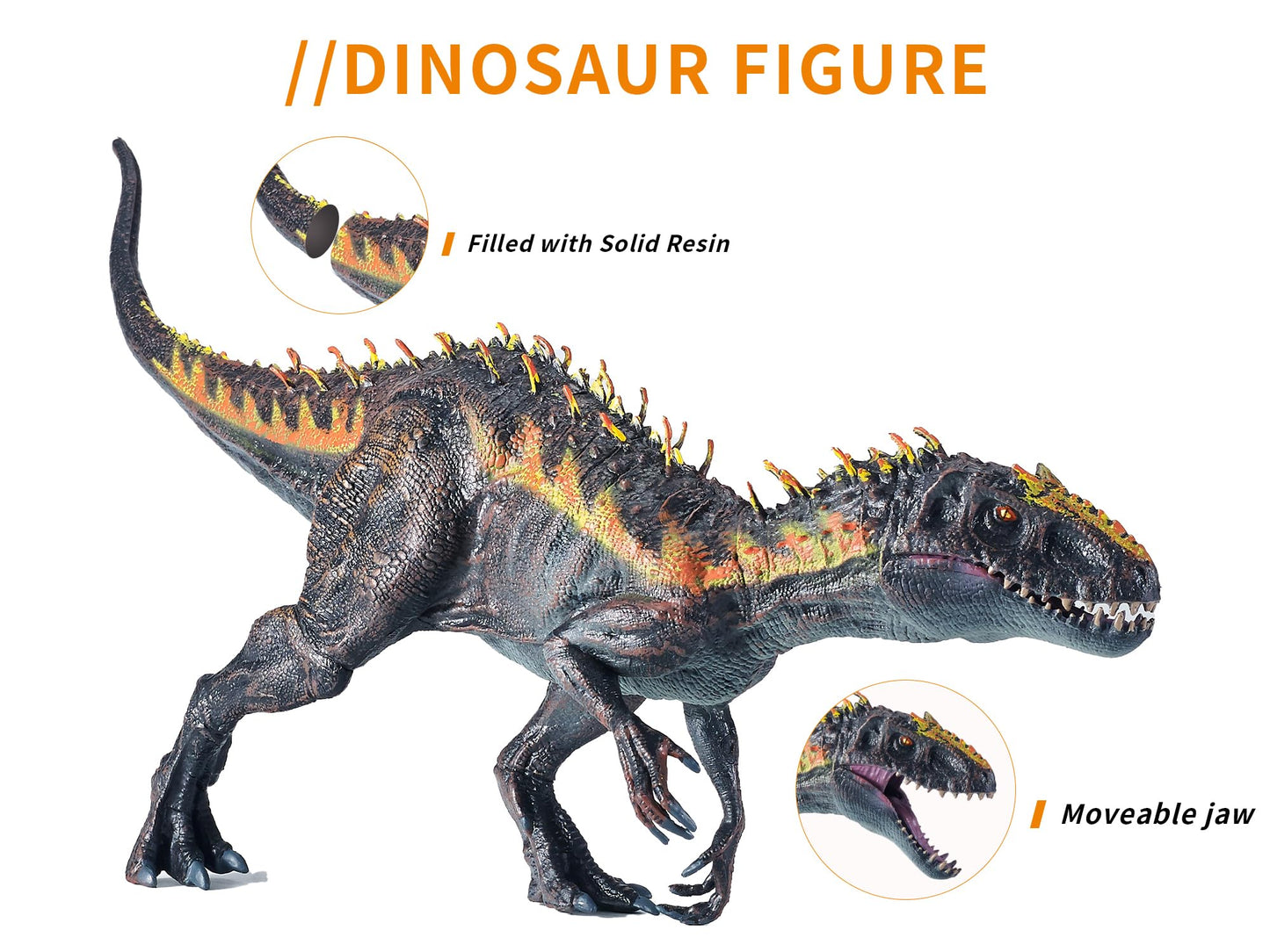 JR PARK Large Realistic T-Rex Toy – 15.7-inch Figure with Movable Jaw for Kids 8+