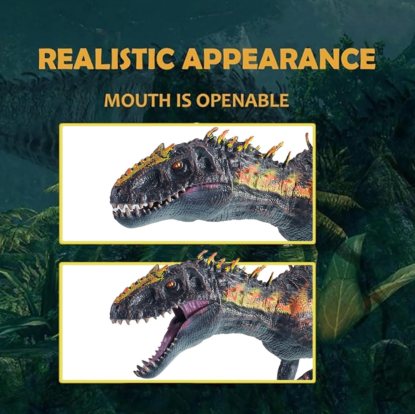 JR PARK Large Realistic T-Rex Toy – 15.7-inch Figure with Movable Jaw for Kids 8+