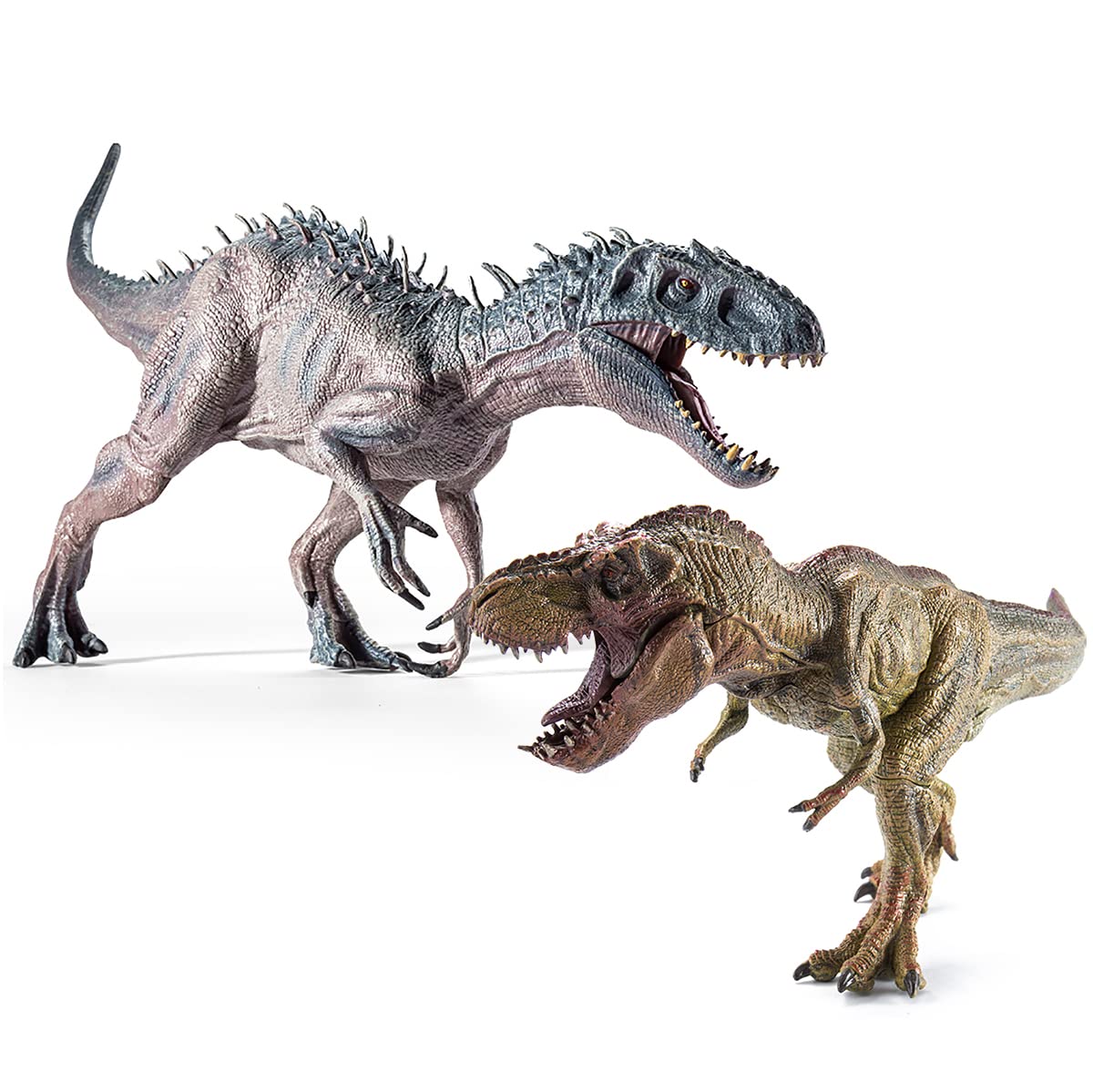 JR PARK 2Pcs Dinosaur Set – 15.7-inch Large T-Rex & 12.2-inch Realistic Tyrannosaurus Rex