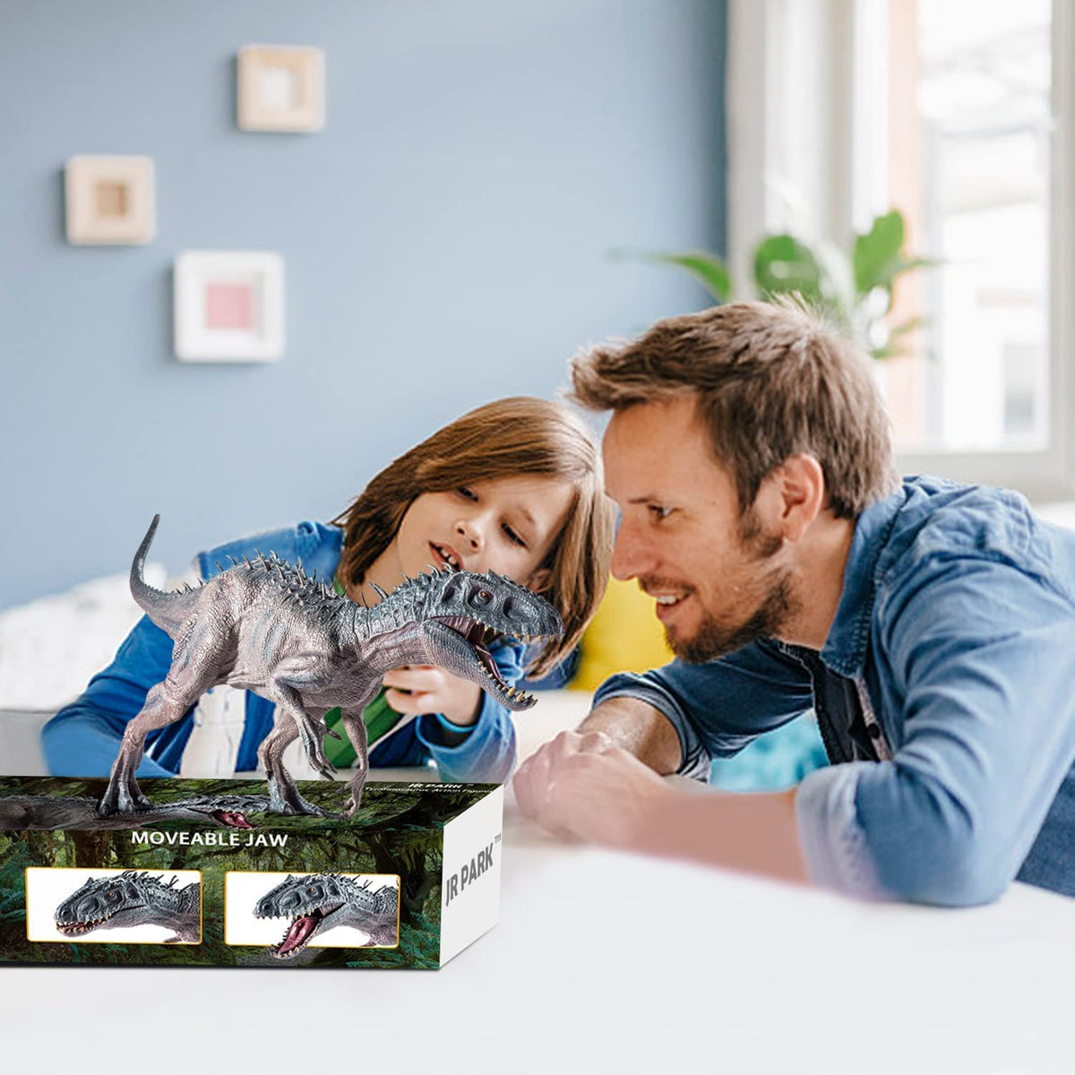 JR PARK 2Pcs Dinosaur Set – 15.7-inch Large T-Rex & 12.2-inch Realistic Tyrannosaurus Rex