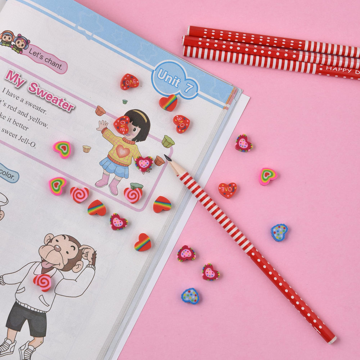 Jsehchya 400 Pcs Mini Heart Erasers for Kids Bulk – Back to School & Gift Favors