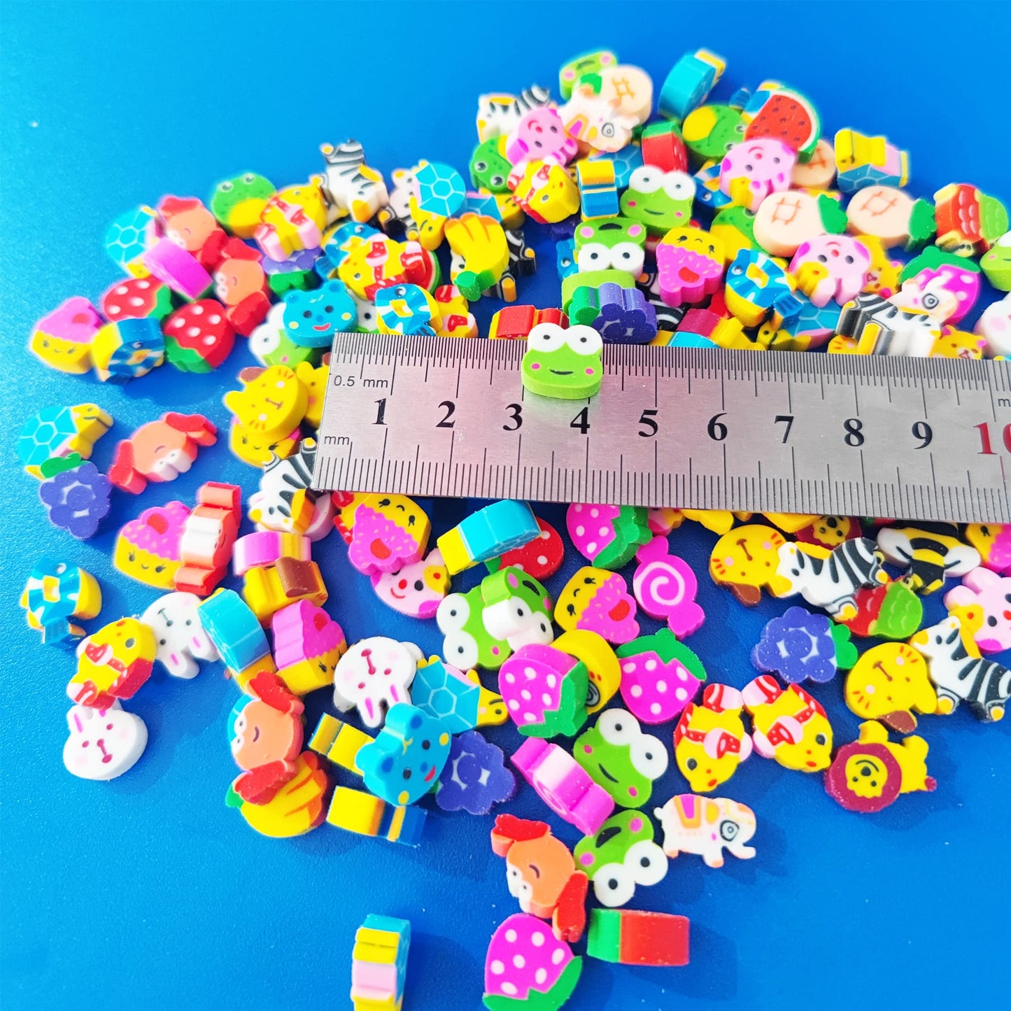 Jsehchya 300Pcs Mini Fun Erasers – Assorted Fruit & Animal Shapes for Kids