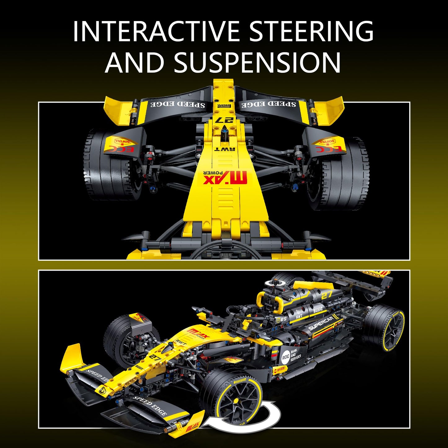 JSINMA Technic F1 RS20 Racing Car Kit – 1:8 Scale, 1650+ Pieces, Display Model, Gift for F1 Fans