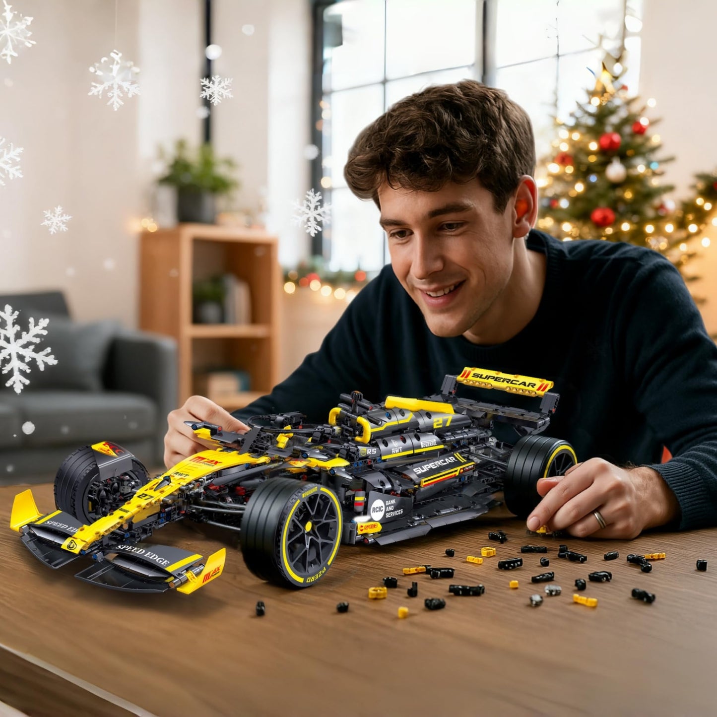 JSINMA Technic F1 RS20 Racing Car Kit – 1:8 Scale, 1650+ Pieces, Display Model, Gift for F1 Fans
