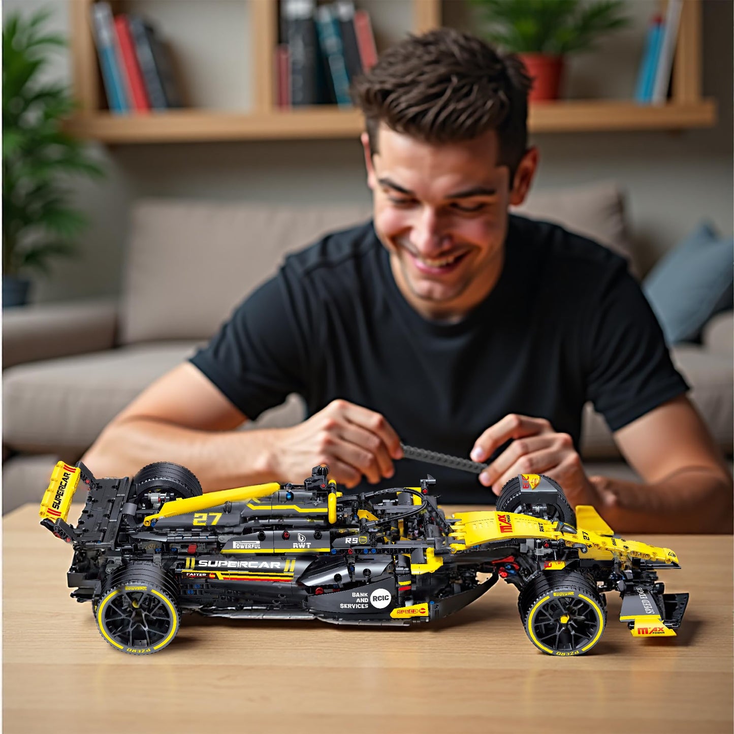 JSINMA Technic F1 RS20 Racing Car Kit – 1:8 Scale, 1650+ Pieces, Display Model, Gift for F1 Fans