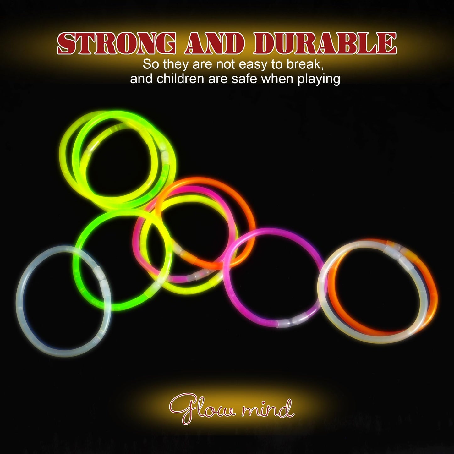 JSronms 500 Ultra Bright Glow Sticks – 8-inch Bulk Pack for Kids, Parties & Glow-in-the-Dark Decor