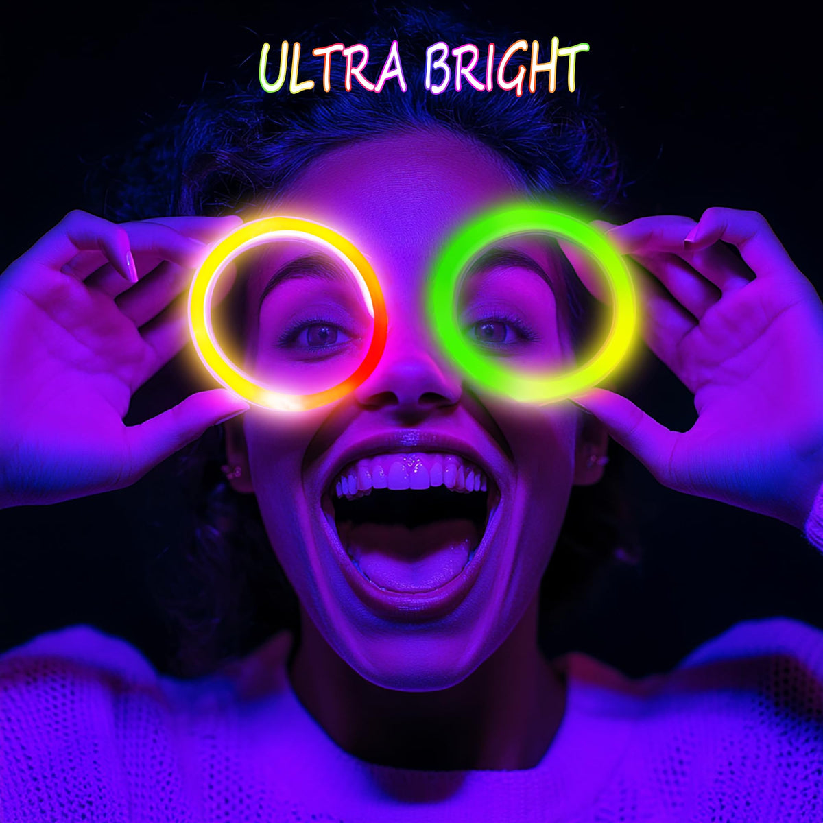 JSronms 300 Ultra Glow Sticks Bulk Party Pack – 8-inch Neon Glow Sticks with Bracelets & Necklaces