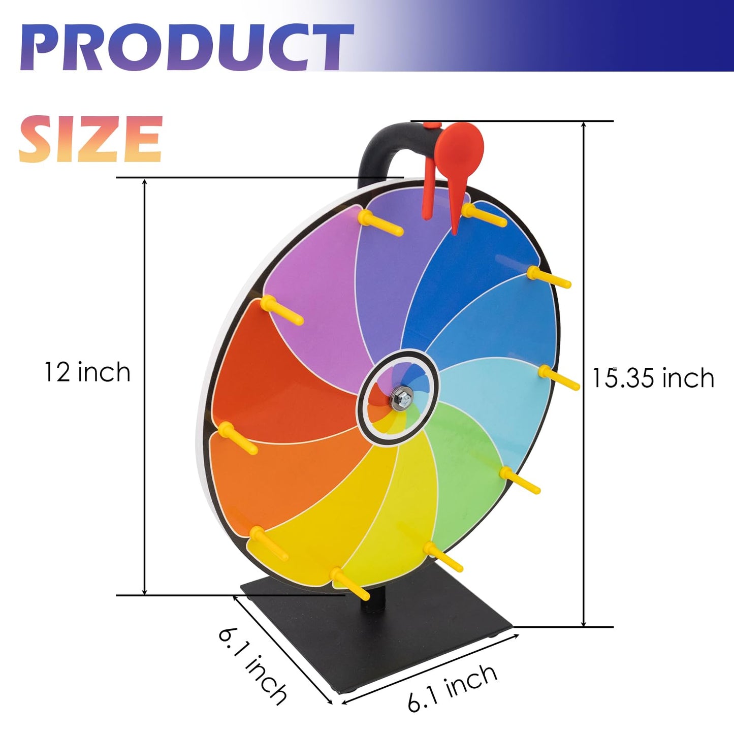JstFrU 12-Inch Heavy-Duty Spinning Prize Wheel – 10 Slots, Tabletop Roulette with Stand, Eraser & Instructions