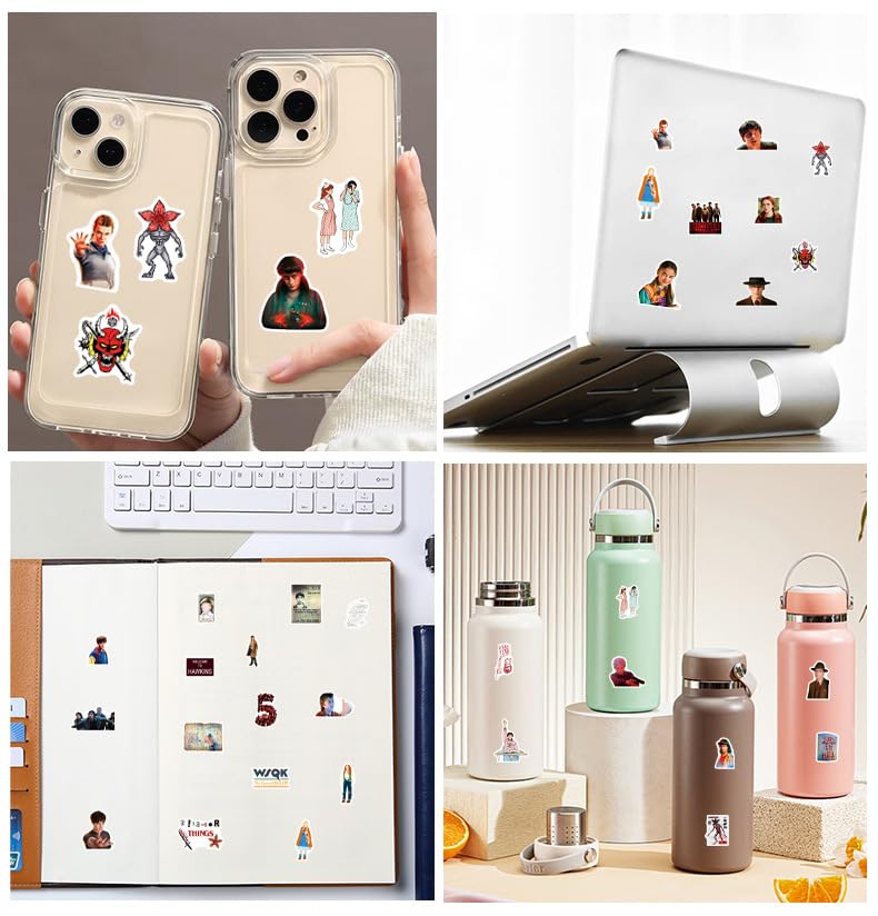 JSYAVG 54pcs Stranger Season 5 Stickers – Waterproof Vinyl Decals for Laptops, Bottles & More