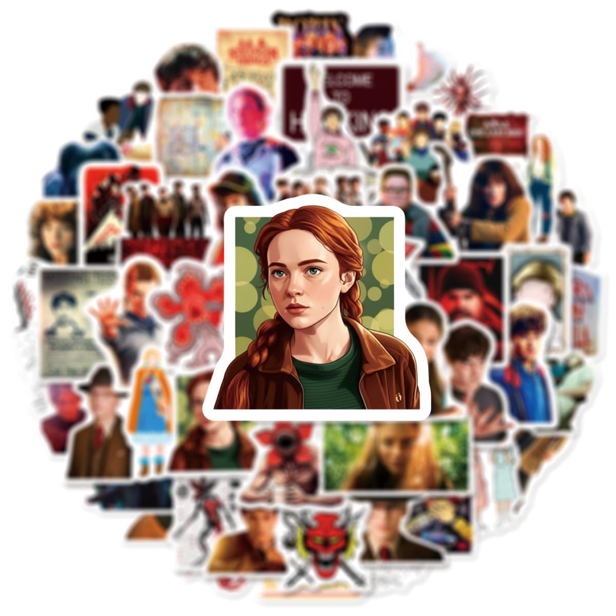 JSYAVG 54pcs Stranger Season 5 Stickers – Waterproof Vinyl Decals for Laptops, Bottles & More