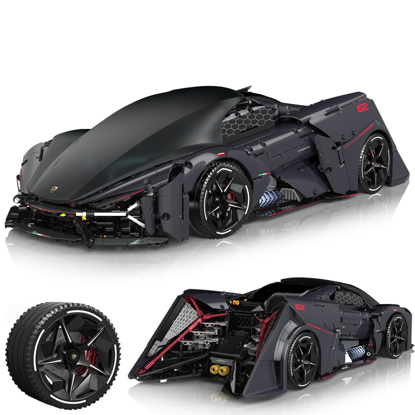 JTBBOY 1:8 Sport Building Supercar Set for Adults – 2884 Pieces, Premium Display Model Kit