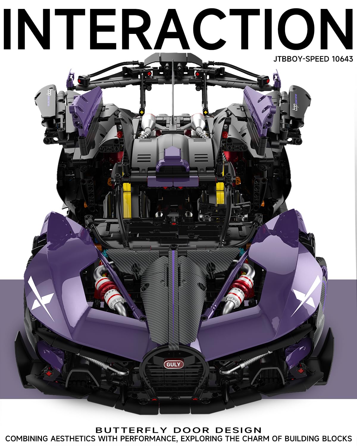 JTBBOY 1:8 Race Car Building Set for Adults – Collectible Supercar Model Kit (3332 Pieces)
