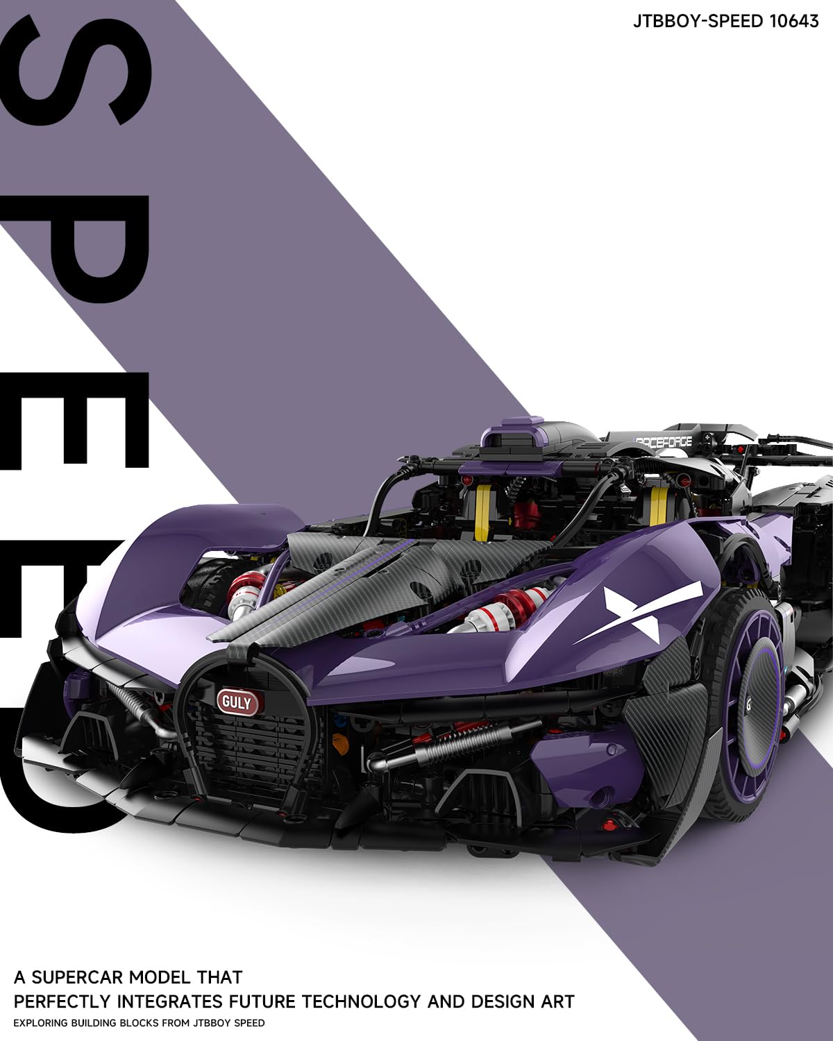 JTBBOY 1:8 Race Car Building Set for Adults – Collectible Supercar Model Kit (3332 Pieces)