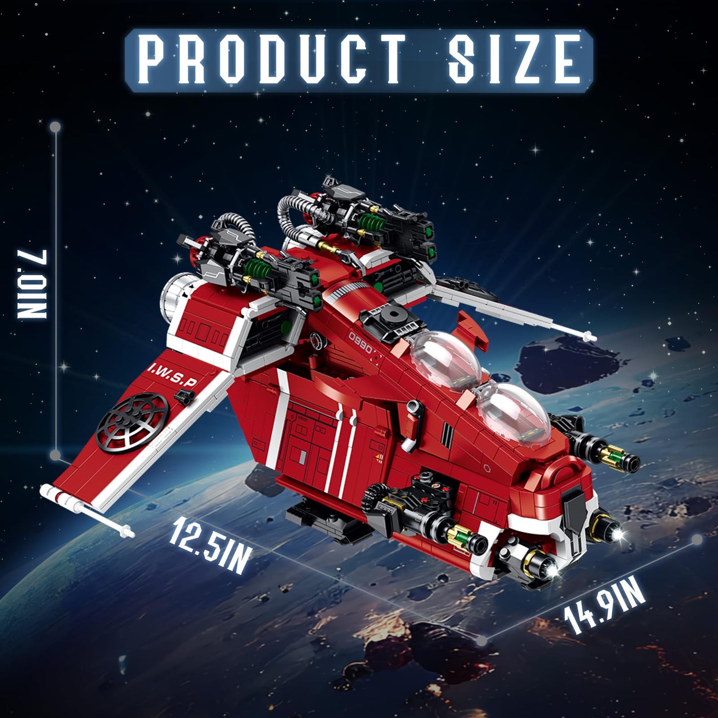 JTBBOY Restore Classic Gunship Building Blocks – 1107-Piece Collectible for Adults & Movie Fans
