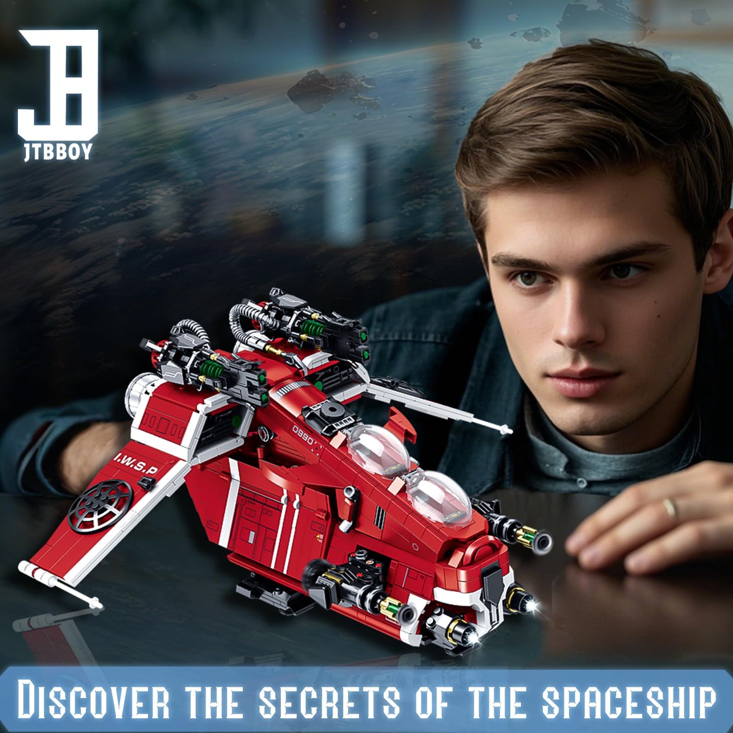 JTBBOY Restore Classic Gunship Building Blocks – 1107-Piece Collectible for Adults & Movie Fans
